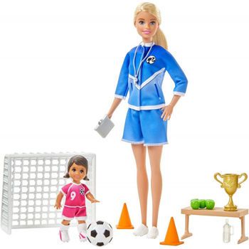 Picture of Mattel Barbie Soccer Coach Playset Σετ Αθλητικά Επαγγέλματα Με Ξανθιά Κούκλα Και Αξεσουάρ GLM53 / GLM47