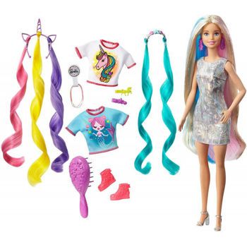 Picture of Mattel Barbie Fantasy Hair Φανταστικά Μαλλιά Ξανθιά Κούκλα (GHN03/GHN04)