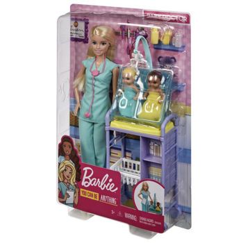 Picture of Mattel Barbie Σετ Επαγγέλματα Με Παιδάκια Κούκλα Παιδίατρος Ξανθιά (GTN51)