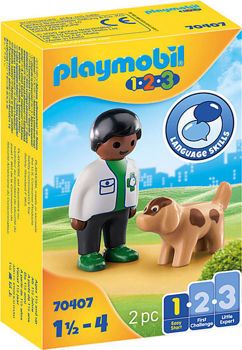Picture of Playmobil 1.2.3 Κτηνίατρος Με Σκυλάκι 70407