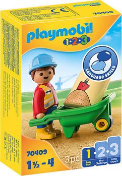 Picture of Playmobil 1.2.3 Εργάτης Με Καροτσάκι 70409