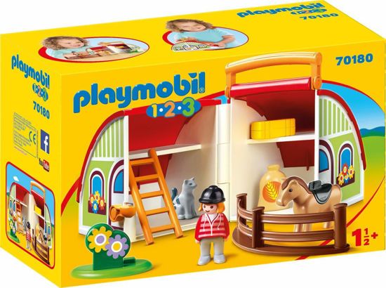Picture of Playmobil 1.2.3 Αχυρώνας-Βαλιτσάκι (70180)