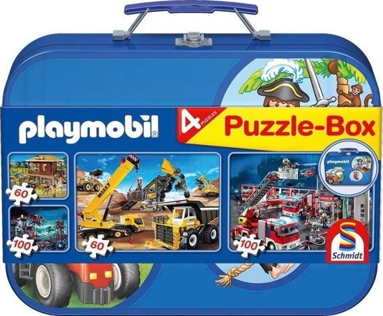Picture of Schmidt Παζλ Playmobil Μεταλλικό Βαλιτσάκι 2x60 & 2x100 Κομμάτια (55599)