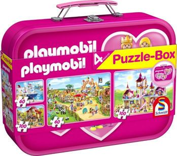 Picture of Schmidt Puzzle Βαλιτσάκι Playmobil 2x60 & 2x100 Κομμάτια (56498)