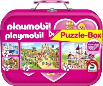 Picture of Schmidt Puzzle Βαλιτσάκι Playmobil 2x60 & 2x100 Κομμάτια (56498)