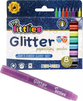 Picture of The Littlies 8 Λεπτοί Glitter Μαρκαδόροι Ζωγραφικής