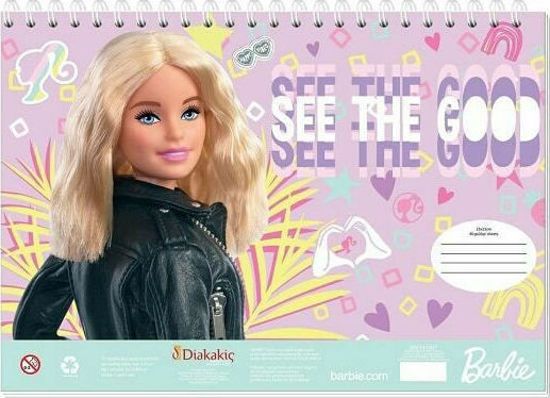 Picture of Διακάκης Μπλοκ Ζωγραφικής Barbie 40 Φύλλων 23x33εκ. Με Αυτοκόλλητα Στένσιλ-2 Σχέδια