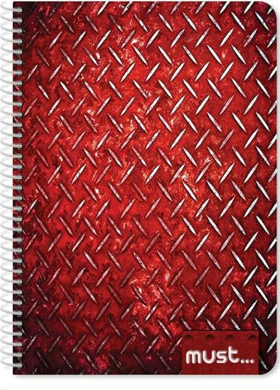Picture of Τετράδιο Σπιράλ Metal Κόκκινο 3 Θεμάτων Α4 90φυλλο