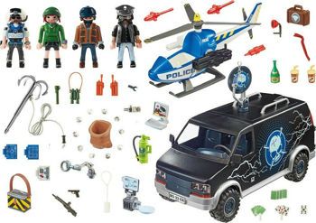 Picture of Playmobil City Action Αστυνομικό Ελικόπτερο Και Ληστές Με Βαν (70575)