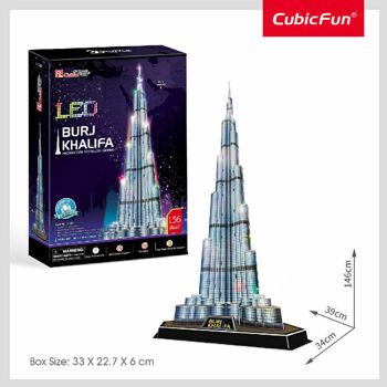 Picture of Cubic Fun 3D Led Puzzle Architecture Model Burj Khalifa 136 Κομμάτια