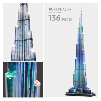 Picture of Cubic Fun 3D Led Puzzle Architecture Model Burj Khalifa 136 Κομμάτια