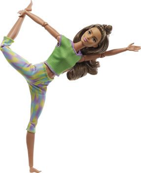 Picture of Mattel Barbie Αμέτρητες Κινήσεις Καστανά Μαλλιά-Πράσινα Ρούχα (FTG80/GXF05)