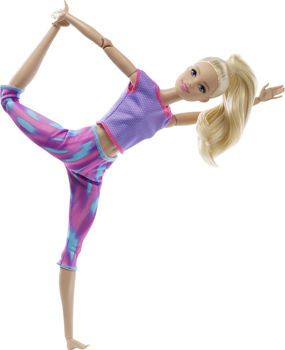 Picture of Mattel Barbie Αμέτρητες Κινήσεις Ξανθά Μαλλιά-Ροζ Μωβ & Ρούχα (FTG80/GXF04)