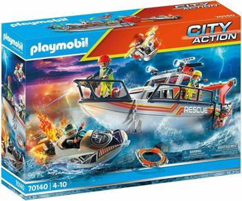 Picture of Playmobil City Action Επιχείρηση Πυρόσβεσης Με Σκάφος Διάσωσης (70140)