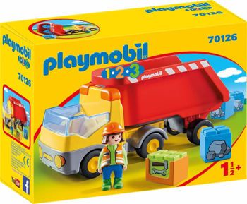 Picture of Playmobil 1.2.3 Ανατρεπόμενο Φορτηγό Με Εργάτη (70126)