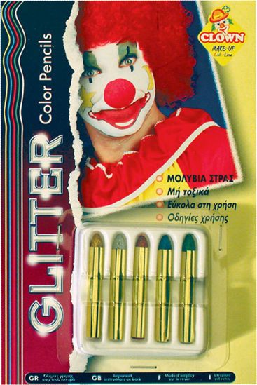 Picture of Clown Μακιγιάζ Μολύβια Στρας 5 Χρώματα (70094)