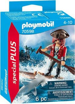 Picture of Playmobil Special Plus Πειρατής Με Σχεδία Και Σφυροκέφαλος Καρχαρίας (70598)