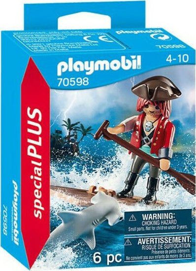 Picture of Playmobil Special Plus Πειρατής Με Σχεδία Και Σφυροκέφαλος Καρχαρίας (70598)