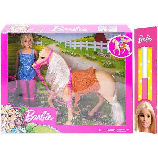 Picture of Παιχνιδολαμπάδα Mattel Barbie Και Άλογο (FXH13)