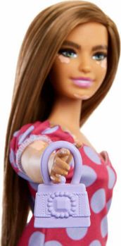 Picture of Mattel Barbie Fashionistas Καστανή Κούκλα Με Ροζ Πουά Φόρεμα (FBR37/GRB62)