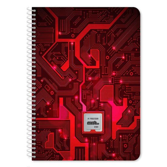 Picture of Must Τετράδιο Ριγέ Processor 4 Θέματα Β5 120 Φύλλων Κόκκινο