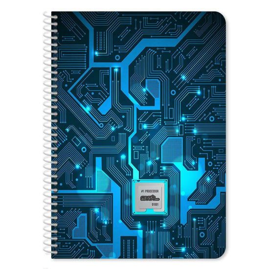 Picture of Must Τετράδιο Ριγέ Processor 4 Θέματα Β5 120 Φύλλων Μπλε