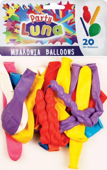Picture of Luna Party Μπαλόνια σε Διάφορα Σχέδια 20τμχ (88910)