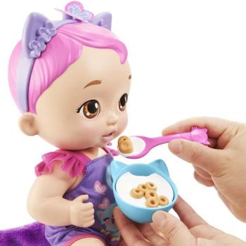 Picture of Mattel My Garden Baby Διαδραστικό Μωράκι Γατάκι Μαμ & Νάνι-Φούξια Μαλλιά (HHP28)