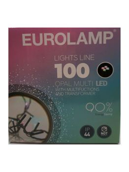 Picture of Eurolamp Χριστουγεννιάτικα Λαμπάκια Σειρά Με Προγράμματα Πράσινο Καλώδιο 100 Πολύχρωμα LED 3mm ΙΡ44 (600-11507)