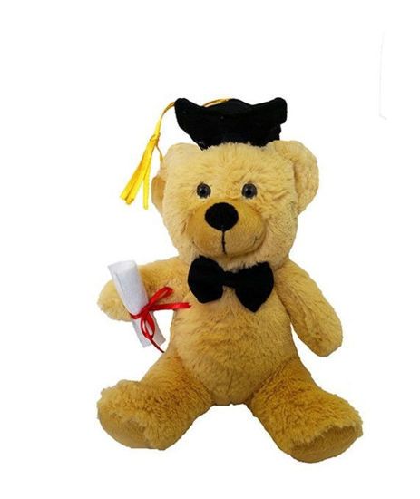Picture of Λούτρινο Αρκουδάκι Αποφοίτησης Μπεζ 16εκ.