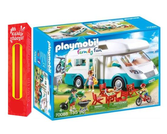Picture of Παιχνιδολαμπάδα Playmobil Family Fun Αυτοκινούμενο Οικογενειακό Τροχόσπιτο (70088)