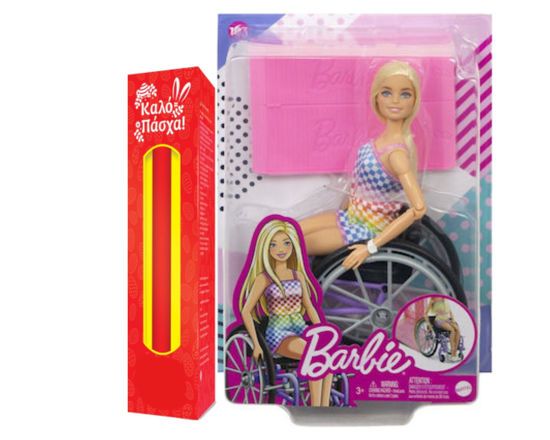 Picture of Παιχνιδολαμπάδα Barbie Fashionistas Με Αναπηρικό Αμαξίδιο Blonde (HJT13)