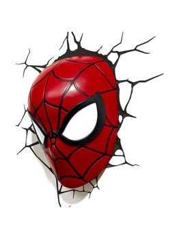 Picture of 3DLightFX Παιδικό Φωτιστικό Τοίχου Led Marvel Spiderman Mask Light 3D Με Αυτοκόλλητο