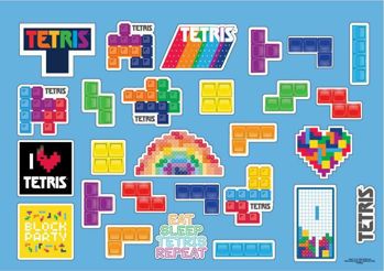 Picture of Μπλοκ Ζωγραφικής Tetris We All Play Together Με Αυτοκόλλητα-Στένσιλ 40φ. (23x33εκ.)