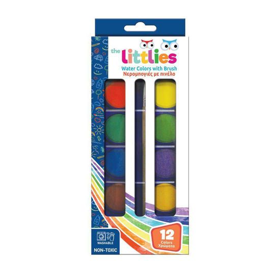 Picture of The Littlies Νερομπογιές Με Πινέλο 12 Χρώματα Σε Κουτί