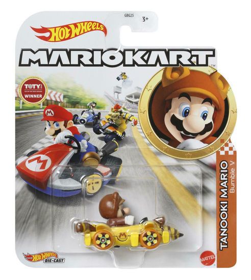 Picture of Mattel Hot Wheels Αυτοκινητάκια Mario Kart Tanooki Mario (HDB31)