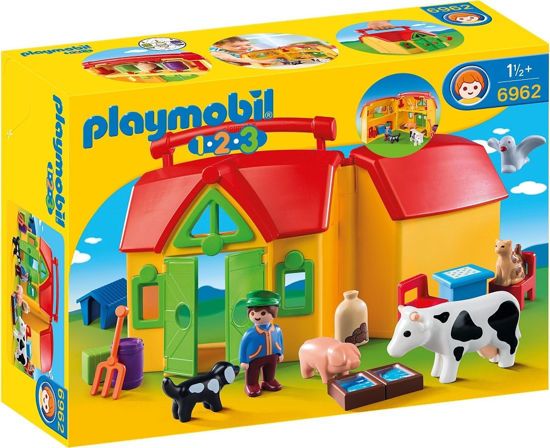 Picture of Playmobil 1.2.3 Φάρμα-Bαλιτσάκι (6962)