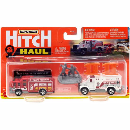 Picture of Matchbox Σετ Ρυμούλκησης Hitch & Haul Fire Rescue Hazard Squad & MBX Ambulance