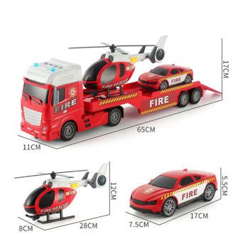 Picture of Πυροσβεστικό Φορτηγό Μεταφοράς Ελικοπτέρου Και Αυτοκινήτου Με Ήχο & Φως