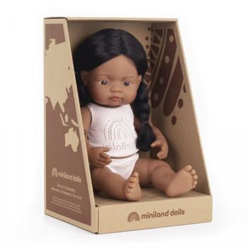 Picture of Miniland Γηγενής Αμερικάνος Κούκλα Κορίτσι 38εκ.