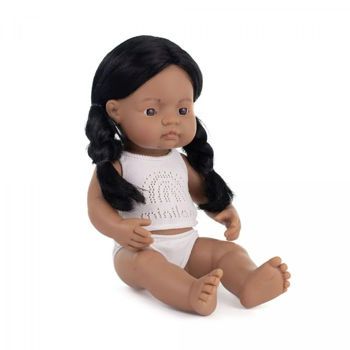 Picture of Miniland Γηγενής Αμερικάνος Κούκλα Κορίτσι 38εκ.