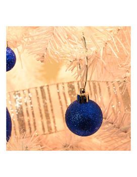 Picture of Σετ 12 Χριστουγεννιάτικα Μπαλάκια Μπλε Glitter 2,5εκ.