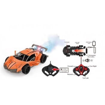 Picture of Τηλεκατευθυνόμενο Αγωνιστικό Αυτοκίνητο Πορτοκαλί με Καπνό και USB