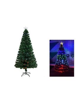 Picture of Χριστουγεννιάτικο Δέντρο Multicolor Πράσινο 90εκ με Μεταλλική Βάση και Φωτισμό LED