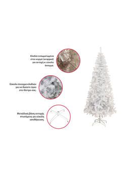 Picture of Χριστουγεννιάτικο Δέντρο Λευκό PVC 210εκ.με Μεταλλική Βάση
