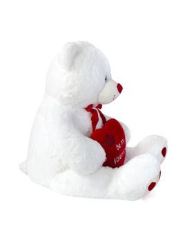 Picture of Λούτρινη Αρκούδα Λευκή με Καρδιά 120 εκ.