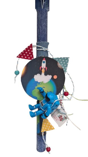 Picture of Χειροποίητη Λαμπάδα Καδράκι με Αστροναύτη Μπλε